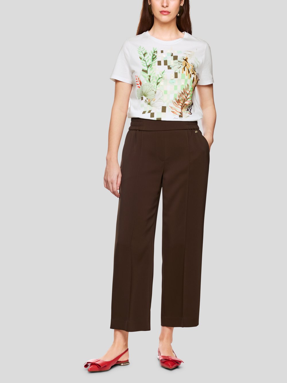 Marc Cain T-Shirt Damen Baumwolle weiß bedruckt, 38