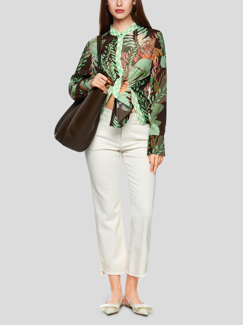 Marc Cain Bluse Damen Viskose braun gemustert, 34