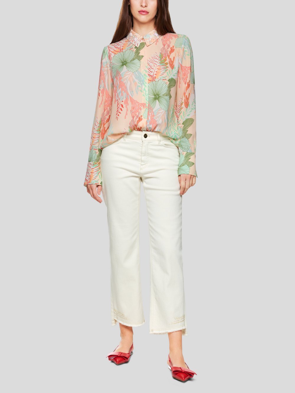 Thumbnail - Marc Cain Bluse Damen beige gemustert, 36