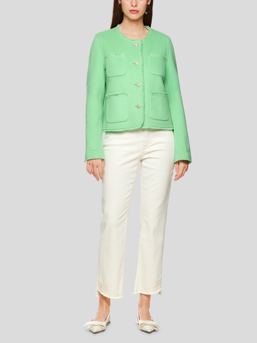 Marc Cain Outdoor-Jacke Damen Wolle grün, 40