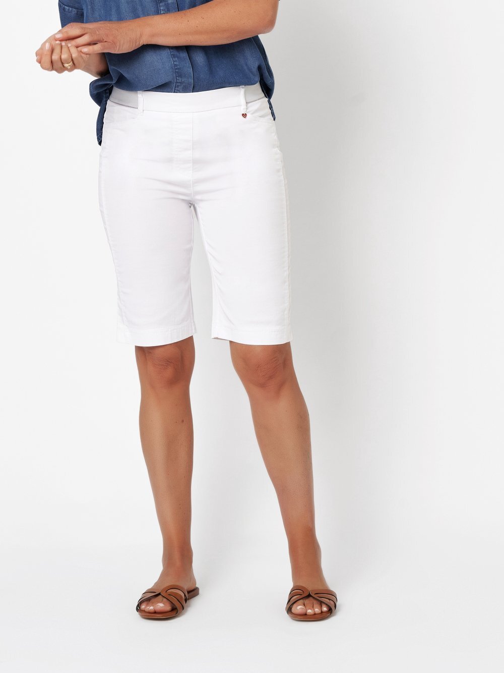 Relaxed Hose Damen Baumwolle weiß, 46