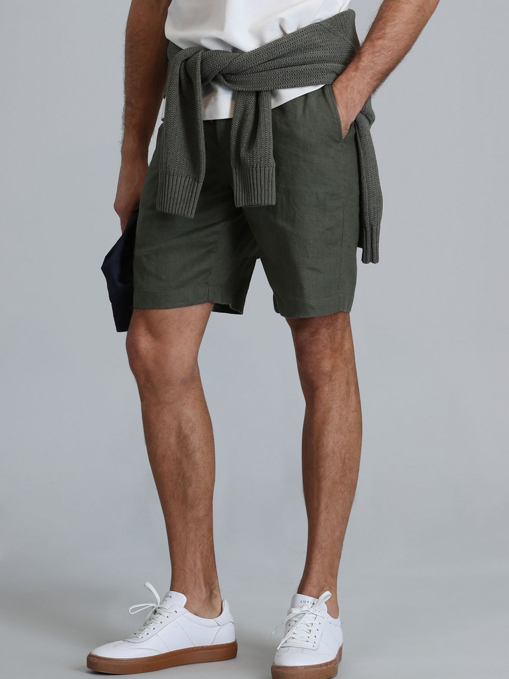 Lufian Bermuda & Short Herren Leinen grün, 48