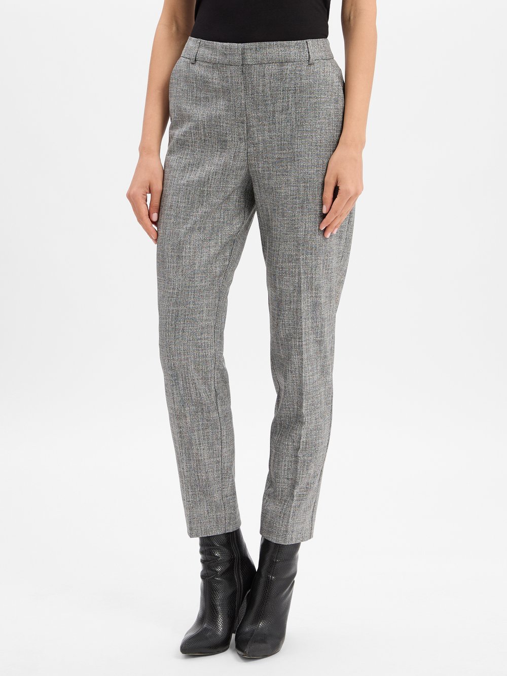 comma Hose Damen Viskose grau meliert, 34