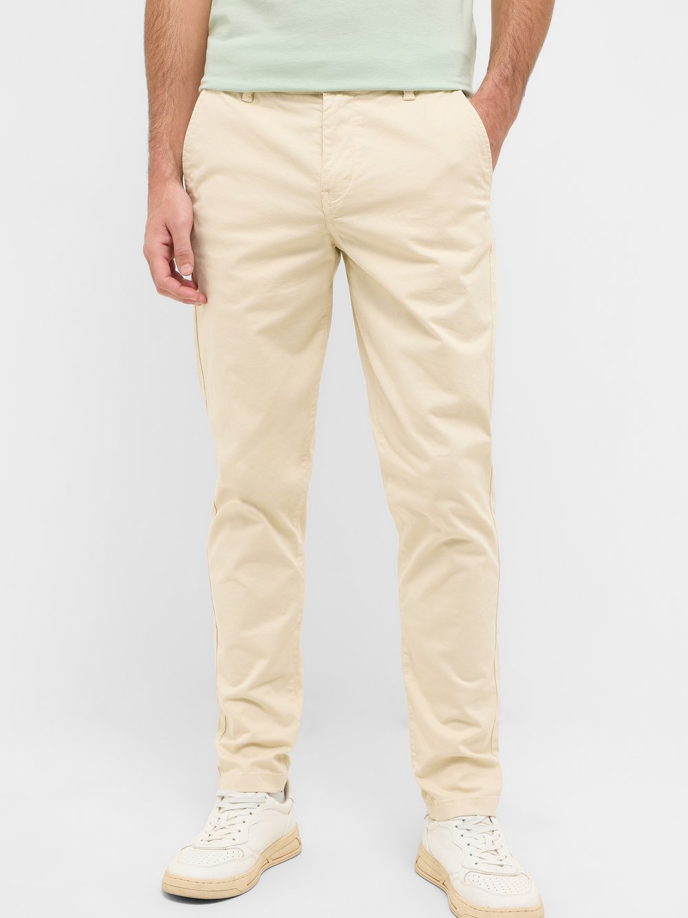 Mustang Chino Hose Herren Baumwolle weiß, 34-32