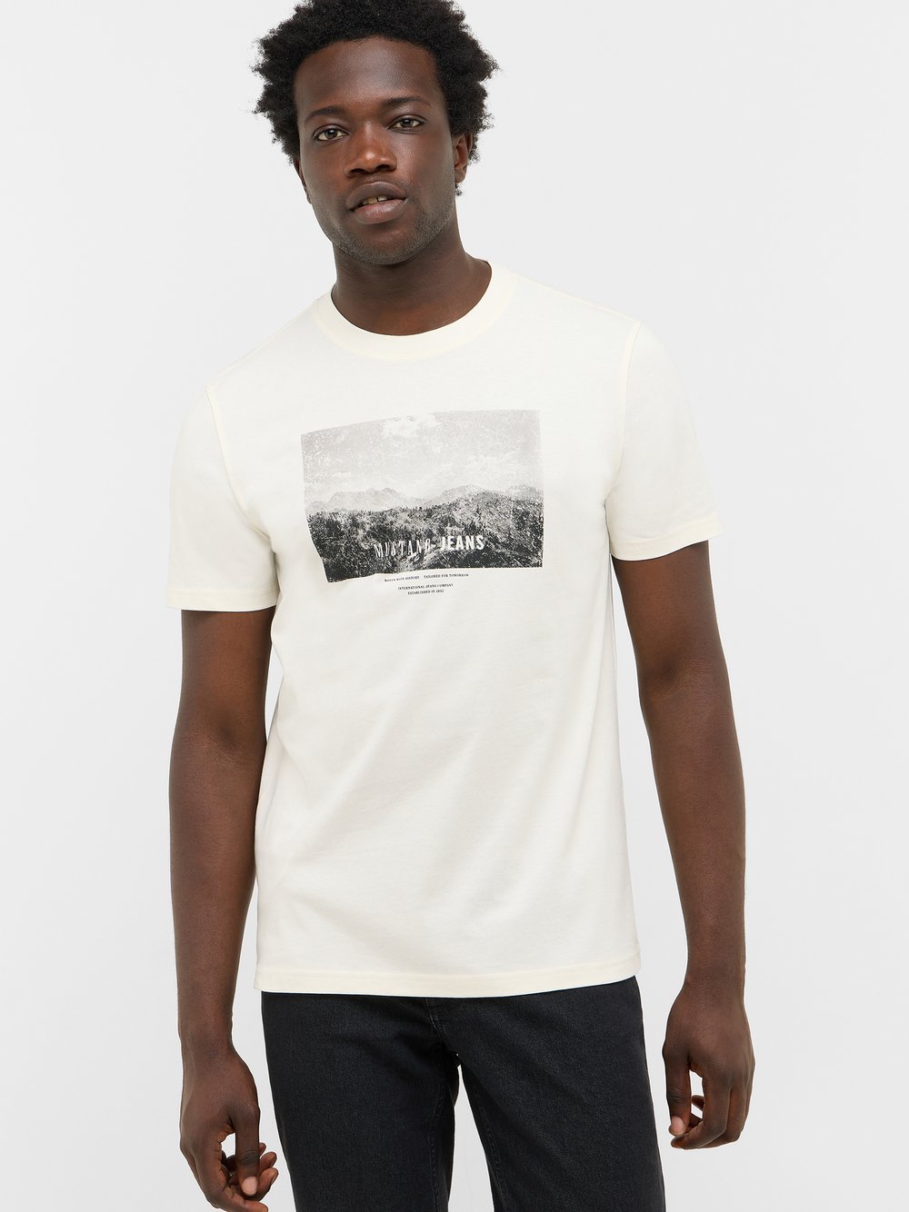 Thumbnail - Mustang T-Shirt Herren Baumwolle weiß, XL