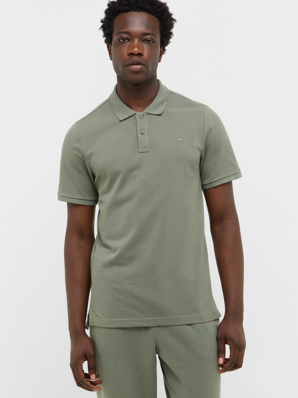 Thumbnail - Mustang Polo Herren Baumwolle grün, M