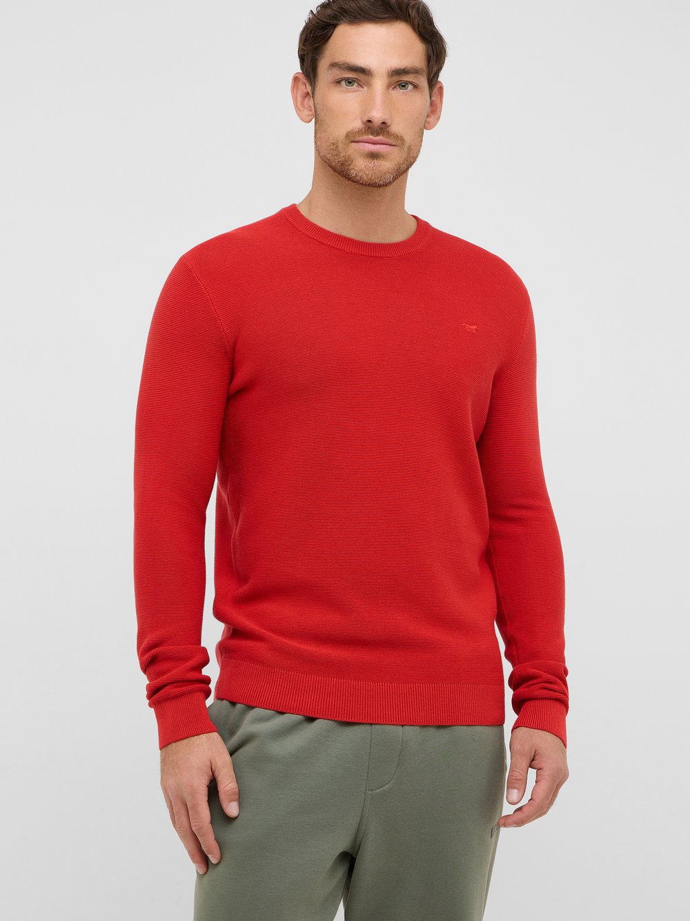 Mustang Strickpullover Herren Baumwolle rot, XXL