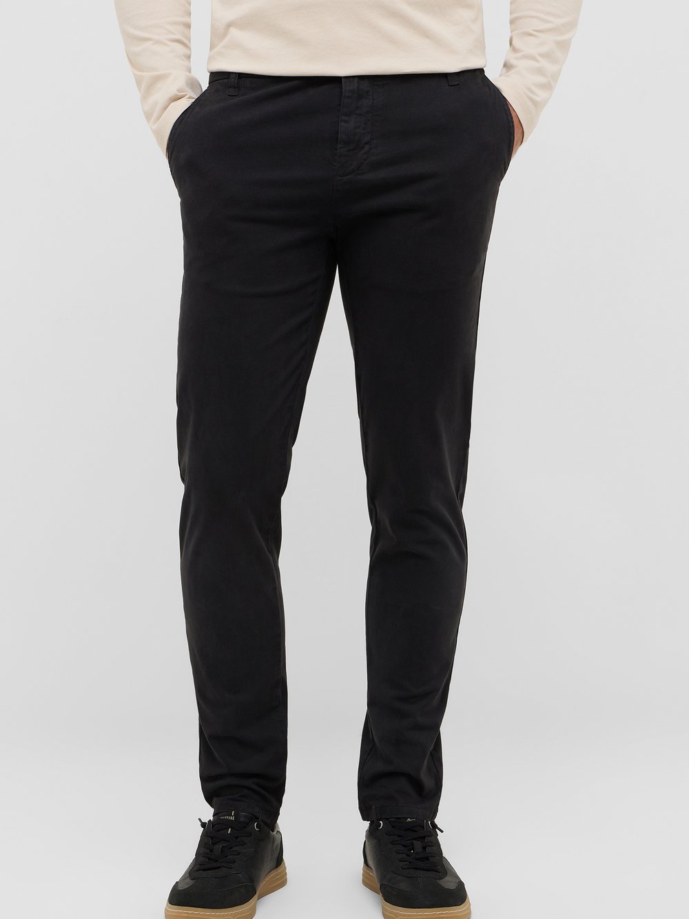 Mustang Chino Hose Herren Baumwolle schwarz, 34-34