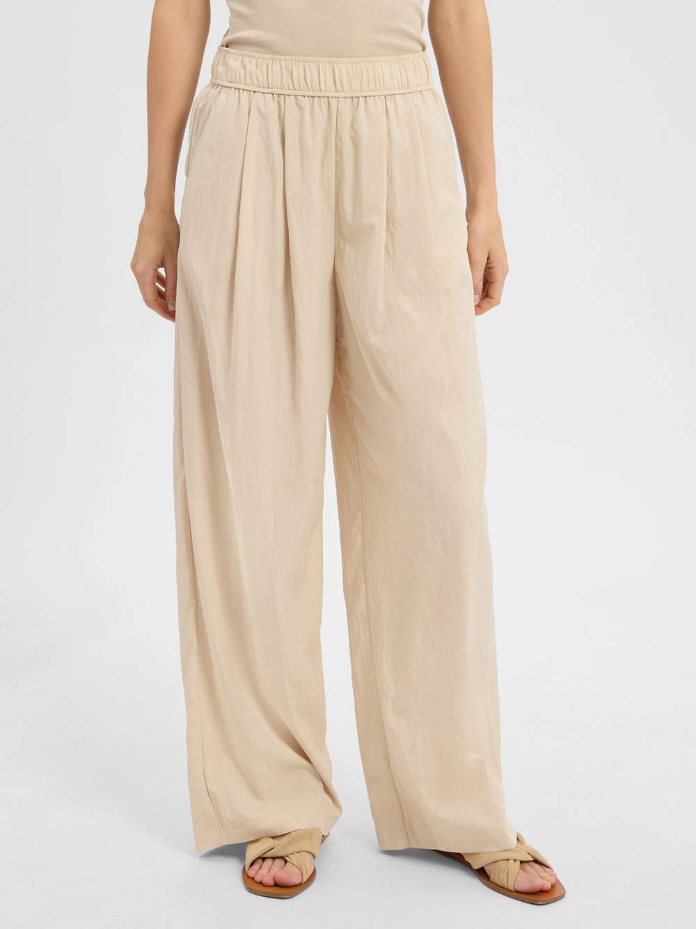 zero Bundfaltenhose Damen Viskose beige, 44