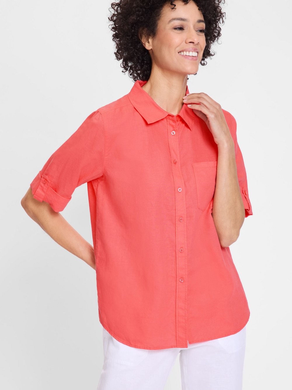 Olsen Bluse Damen Baumwolle rosa, 38