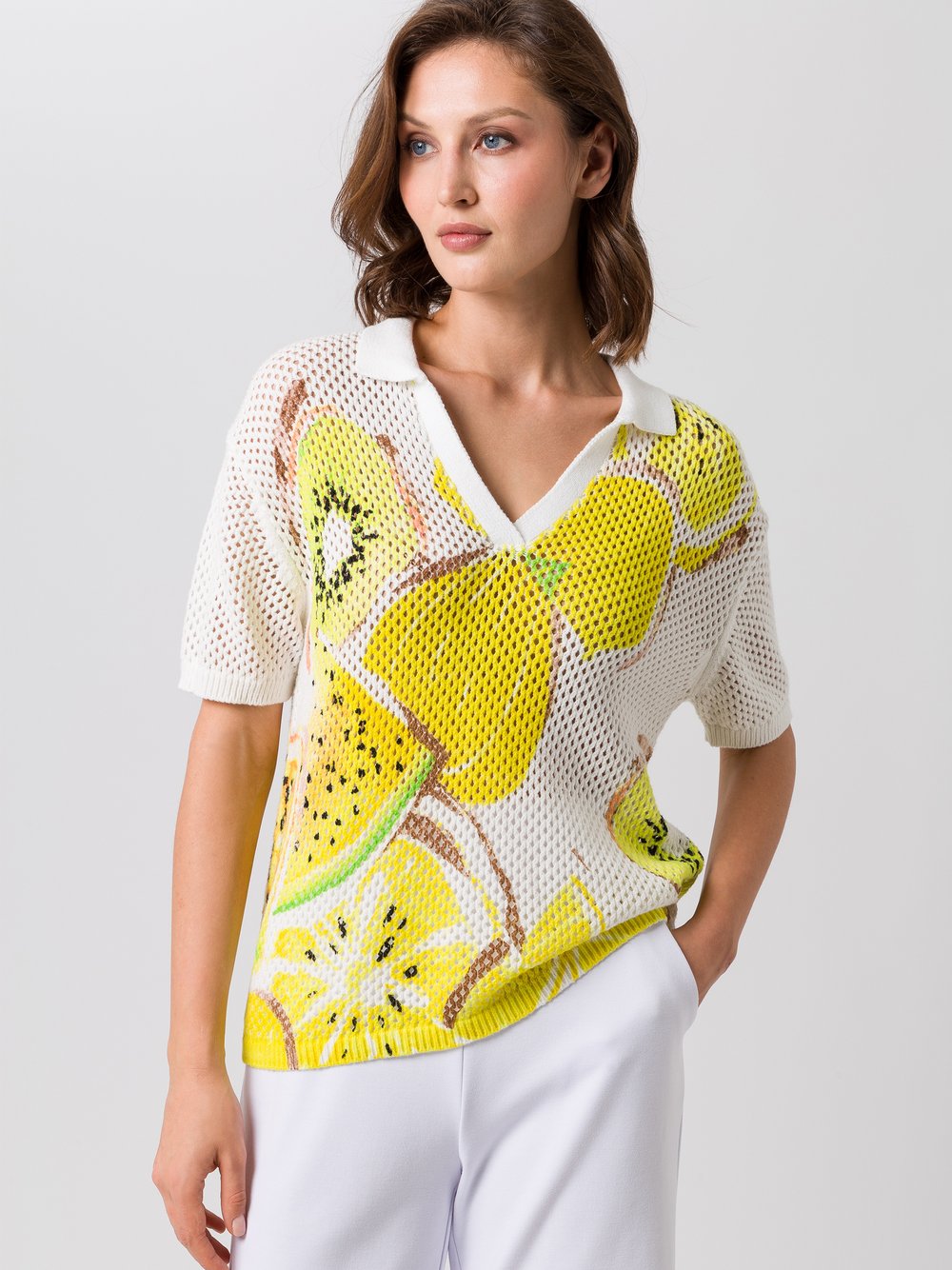 TUZZI Stricktop Damen Baumwolle mehrfarbig bedruckt, 40