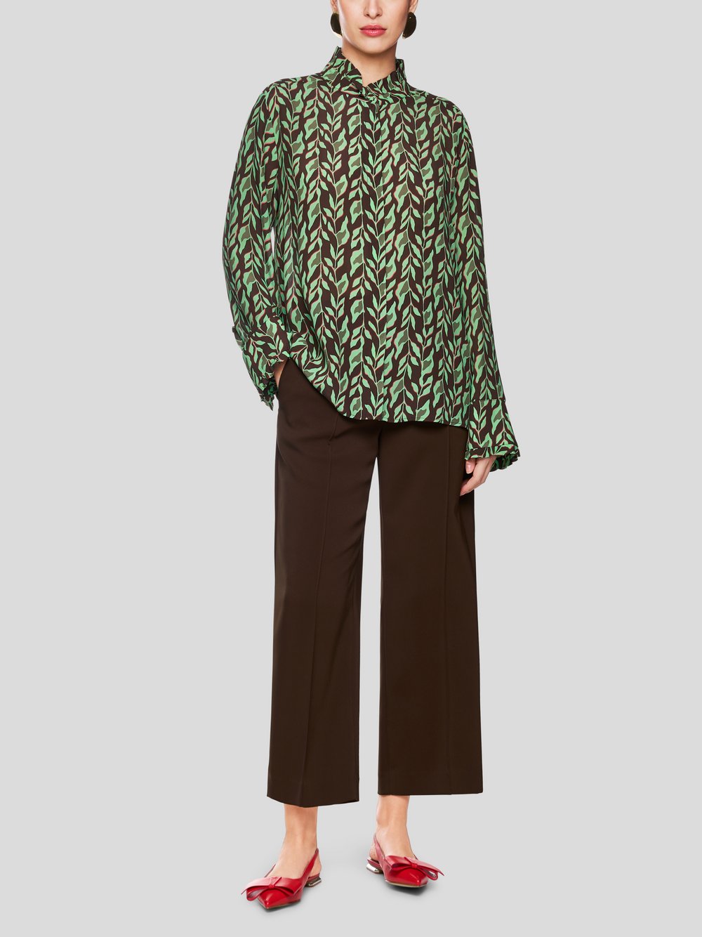 Marc Cain Bluse Damen Viskose braun gemustert, 46