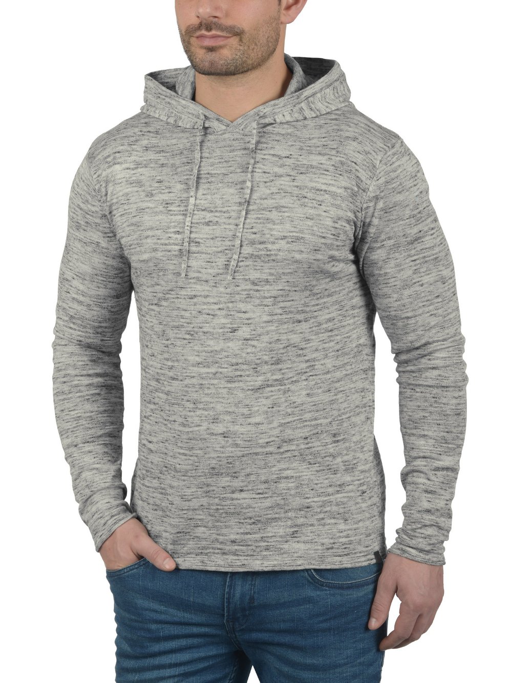 BLEND Kapuzenpullover Herren Baumwolle grau gemustert, M