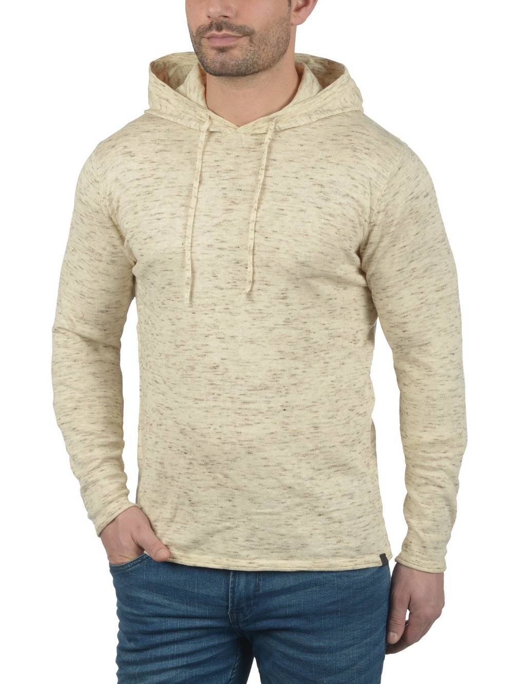 BLEND Kapuzenpullover Herren Baumwolle beige gemustert, L