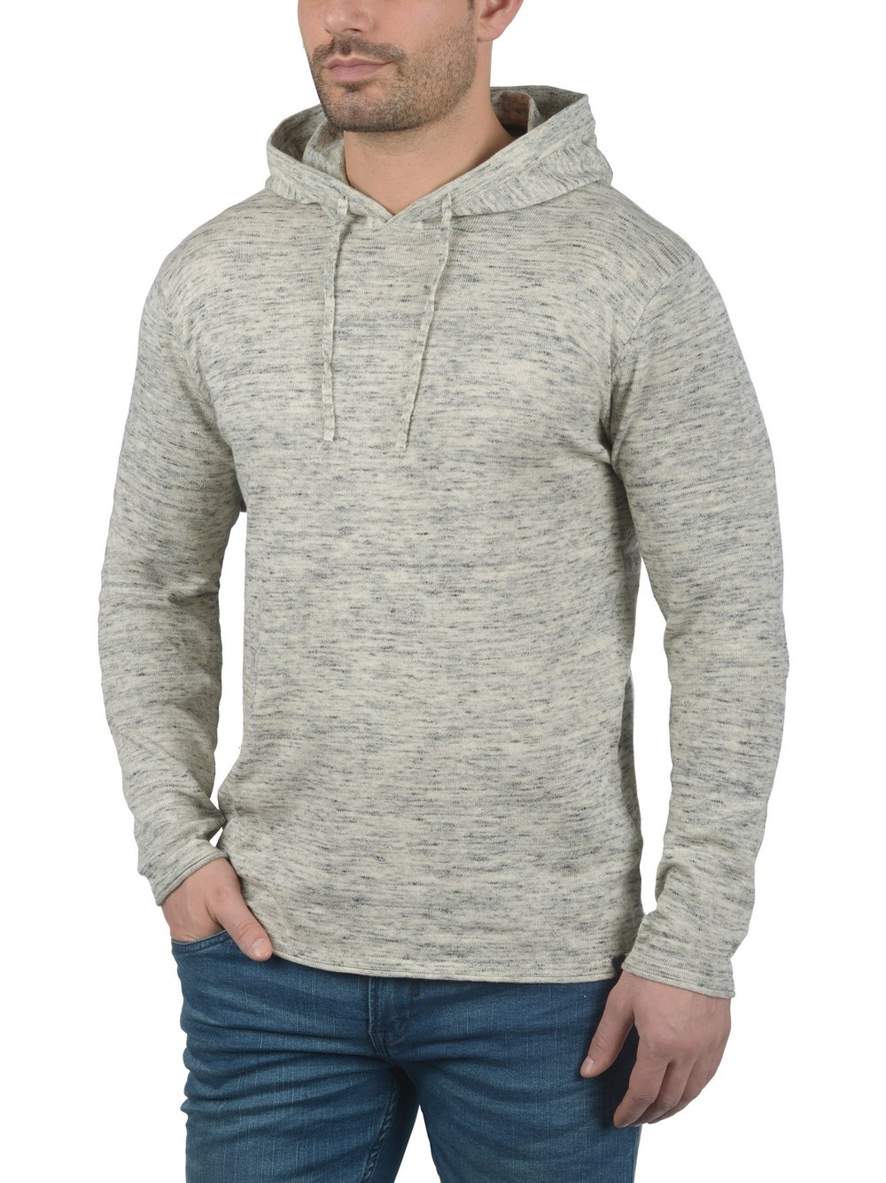 Thumbnail - BLEND Kapuzenpullover Herren Baumwolle grau gemustert, M