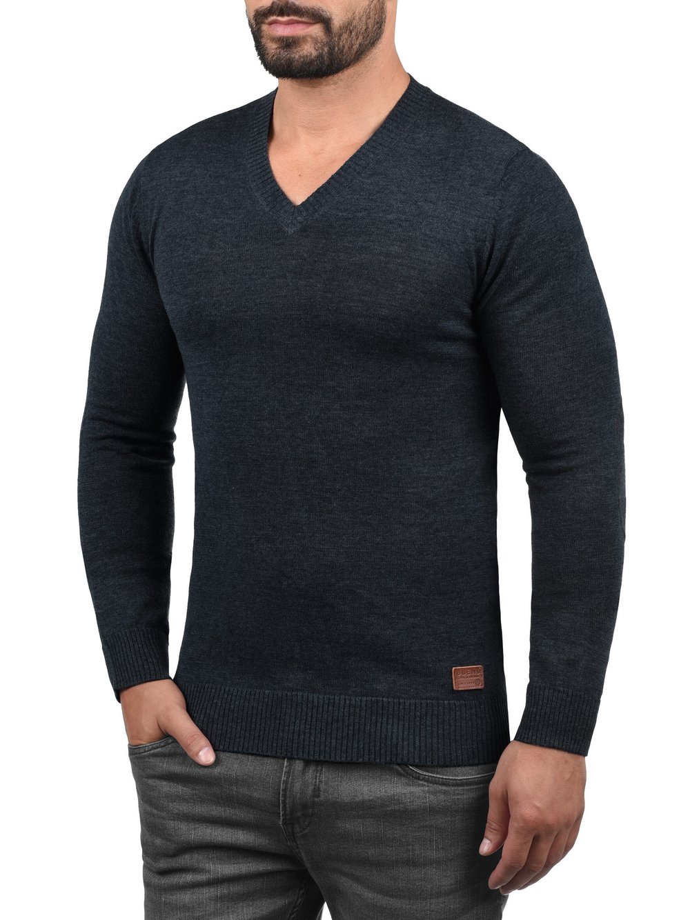 BLEND Strickpullover Herren Baumwolle blau, XXL