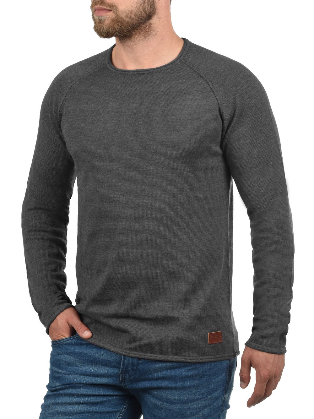Thumbnail - BLEND Strickpullover Herren Baumwolle grau, L