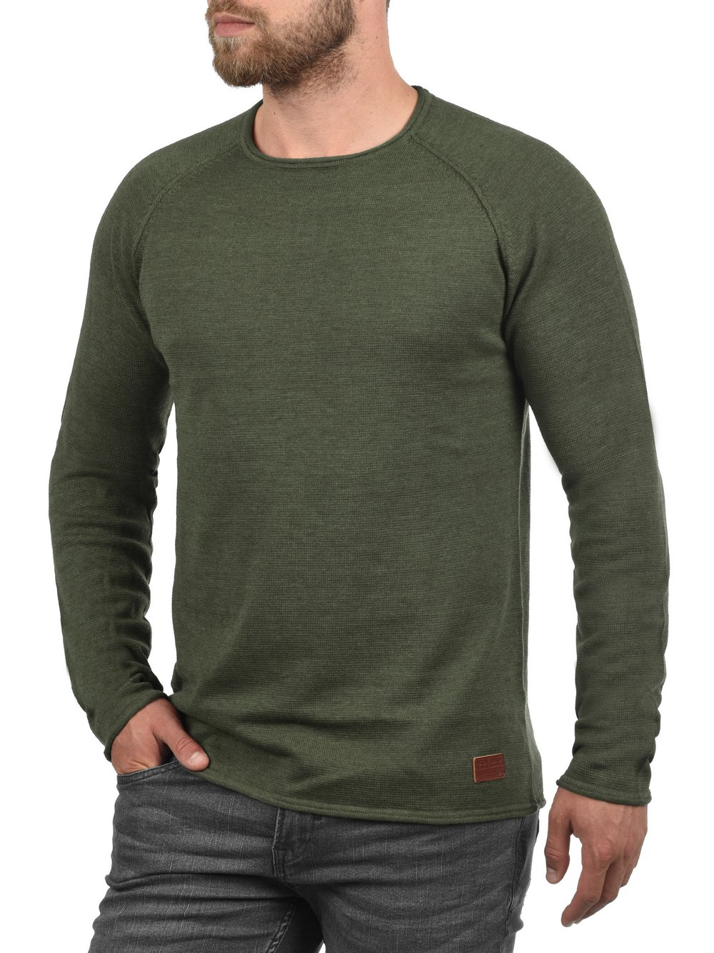 Thumbnail - BLEND Strickpullover Herren Baumwolle grün, L
