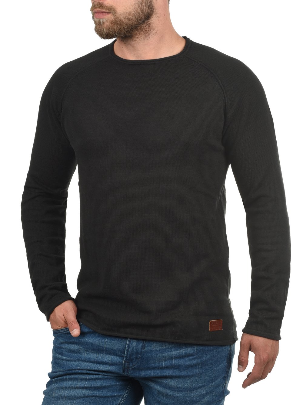 BLEND Strickpullover Herren Baumwolle schwarz, XL