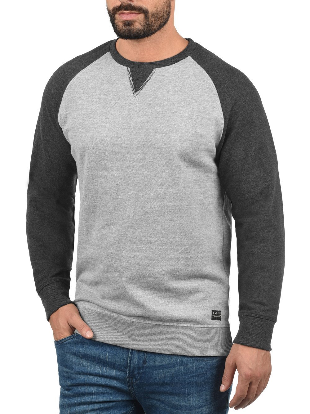 Thumbnail - BLEND Sweatshirt Herren Baumwolle grau gemustert, XXL