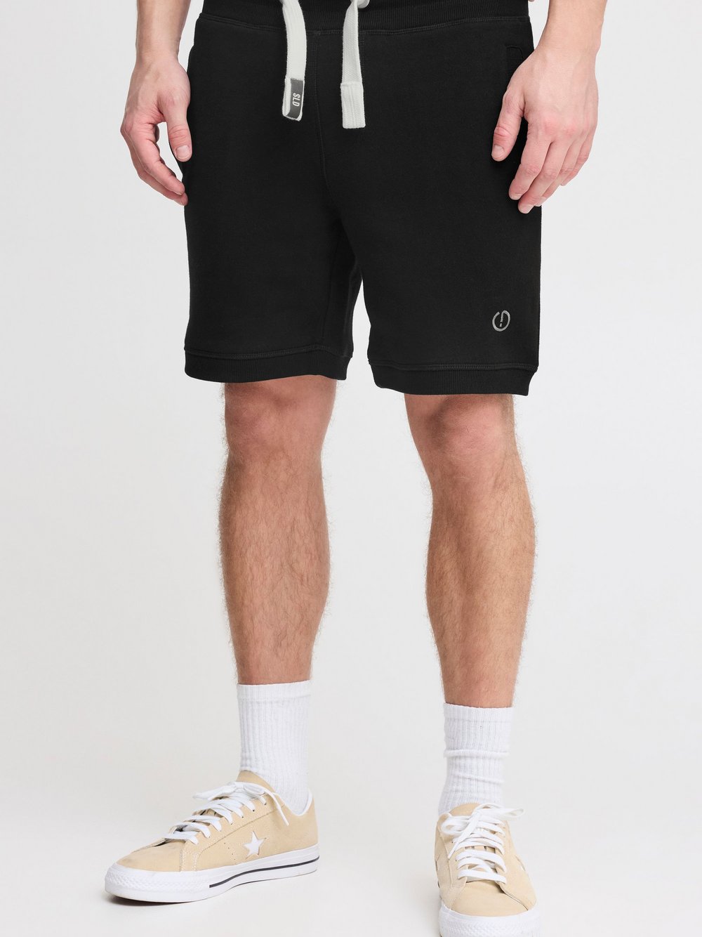 Solid Sweatshorts Herren Baumwolle schwarz, L