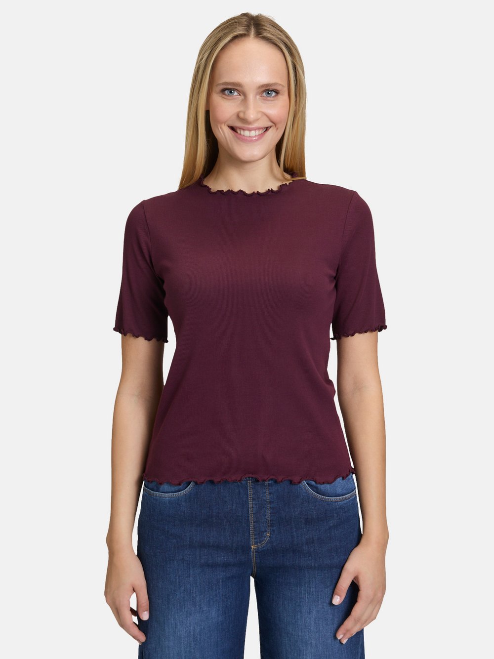 Cartoon Halbarm-Shirt Damen Baumwolle lila, 42