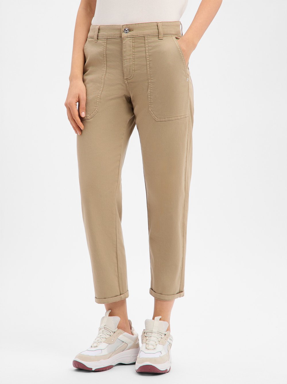 MAC Stoffhose Damen Baumwolle braun, 34