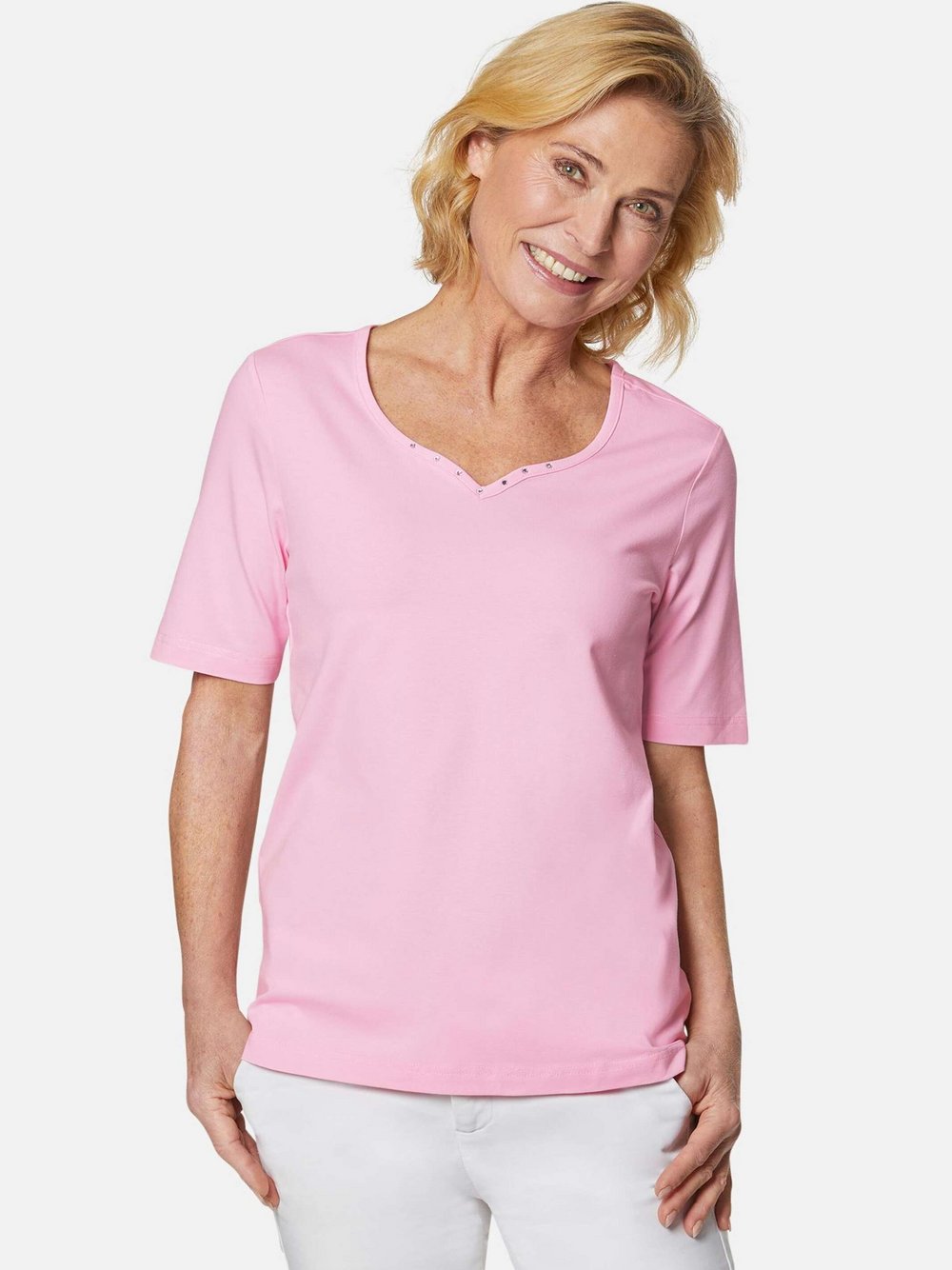 Goldner T-Shirt Damen Baumwolle rosa, 40
