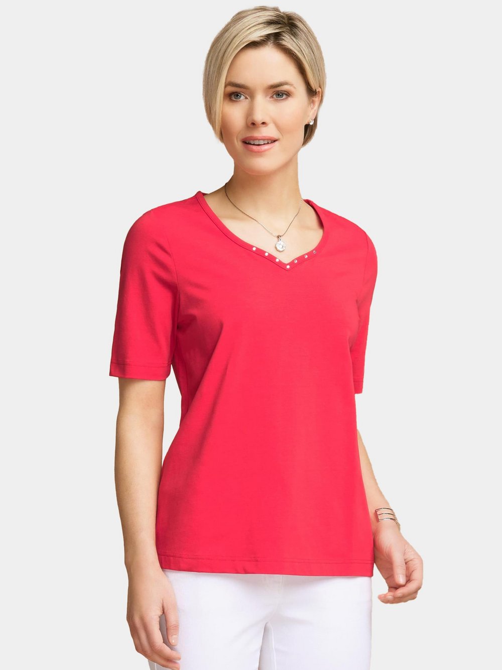 Goldner T-Shirt Damen Baumwolle rot, 44