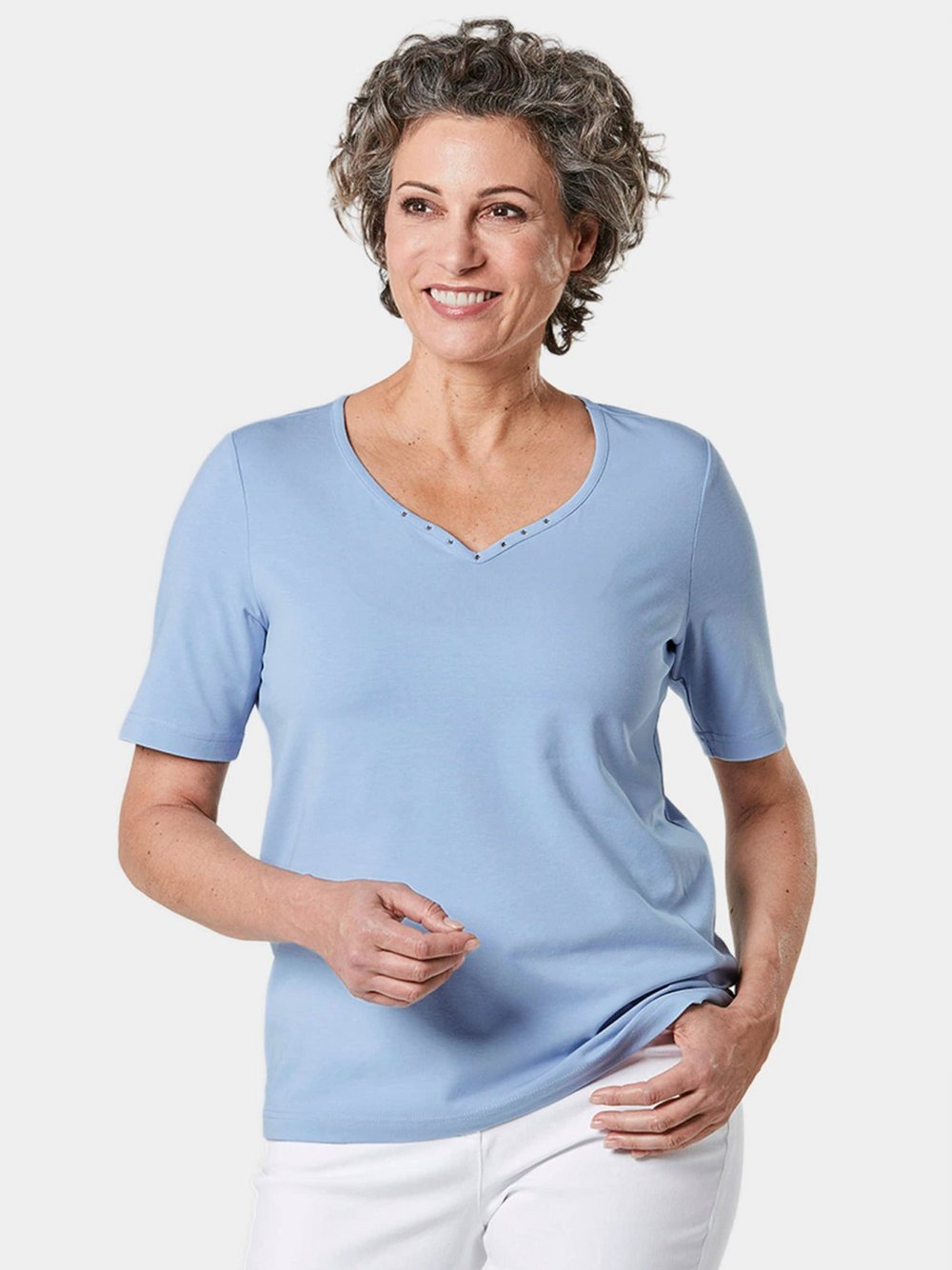 Goldner T-Shirt Damen Baumwolle blau, 50