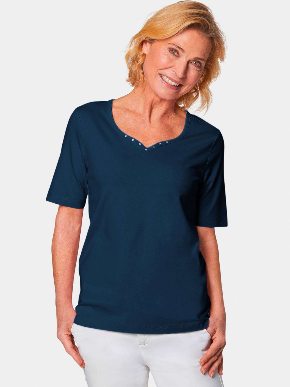 Goldner T-Shirt Damen Baumwolle blau, 40