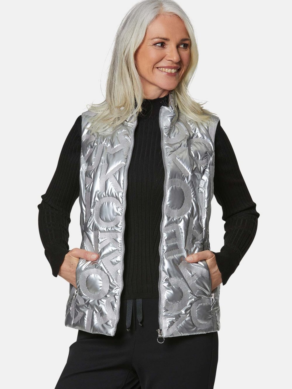 Goldner Steppweste Damen grau, 46