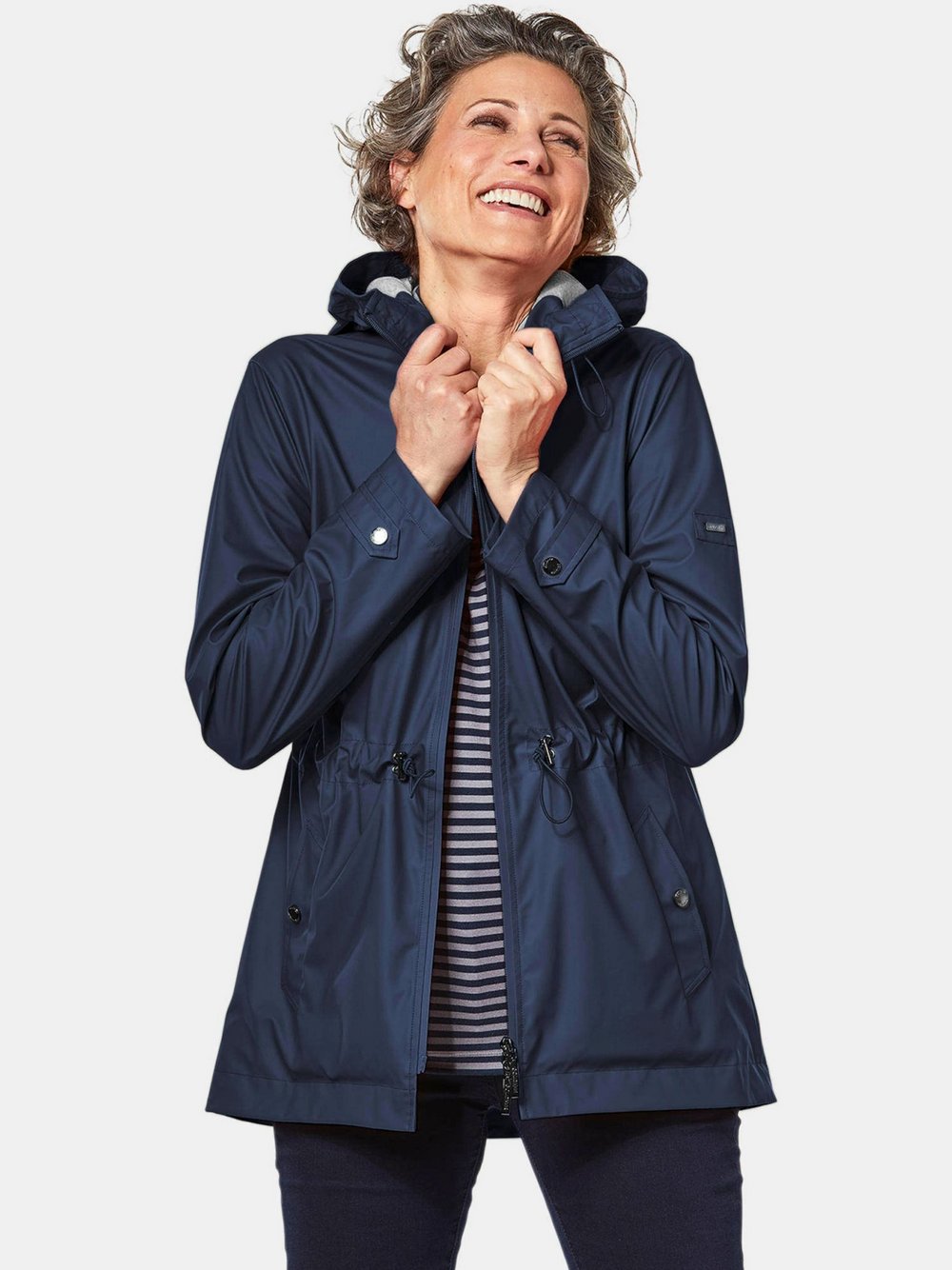 Goldner Mantel Damen blau, 46