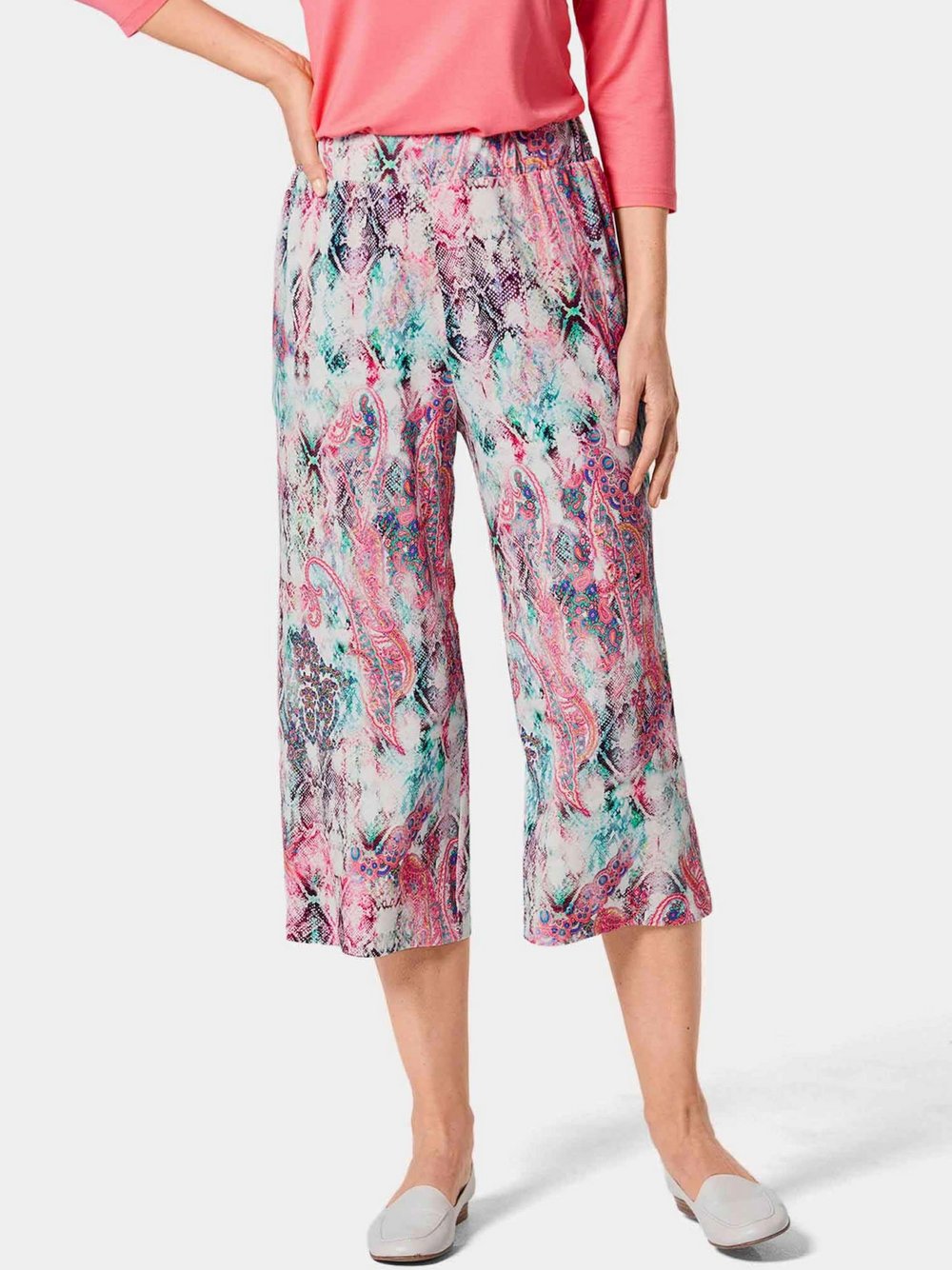 Goldner Druckhose Louisa Damen Viskose mehrfarbig gemustert, 40