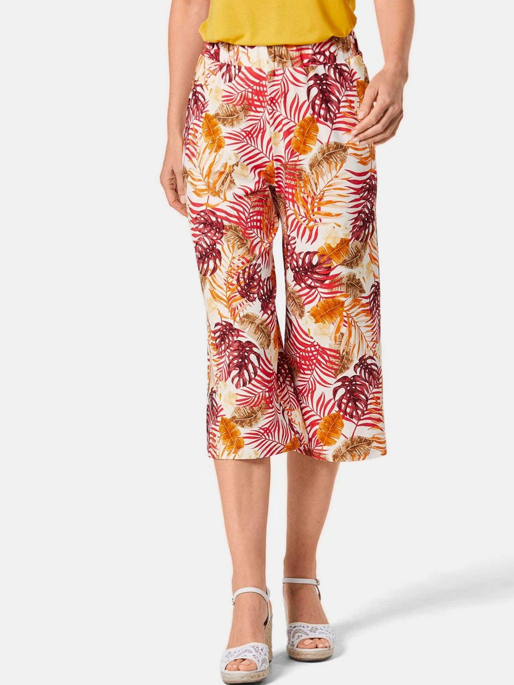 Thumbnail - Goldner Druckhose Louisa Damen Viskose rot gemustert, 50