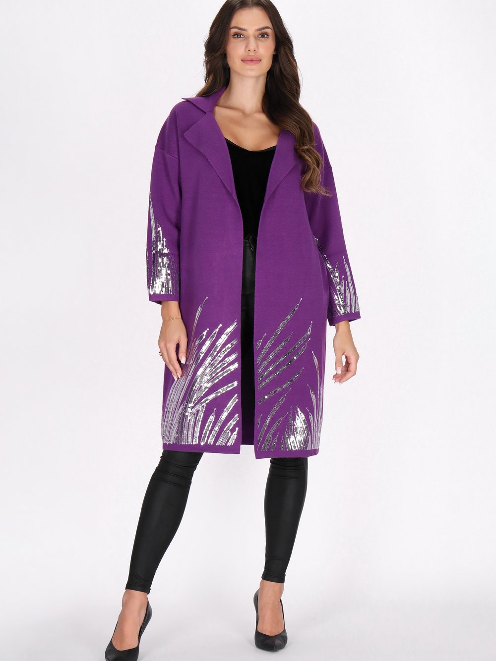 Faina Strickjacke Damen lila, XS/S