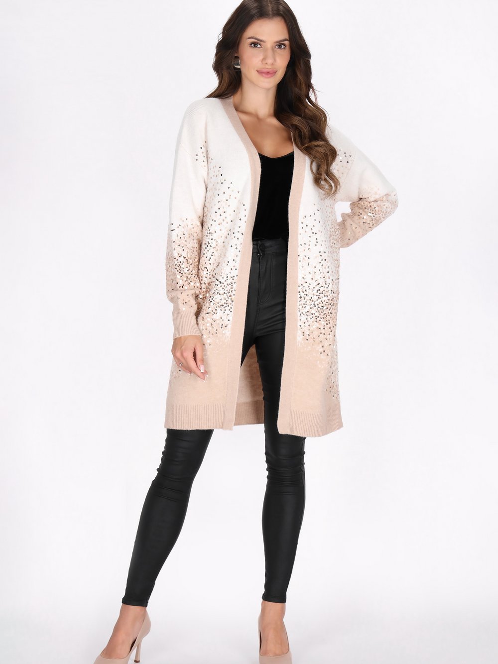 Faina Strickjacke Damen Polyamid weiß, XL/XXL