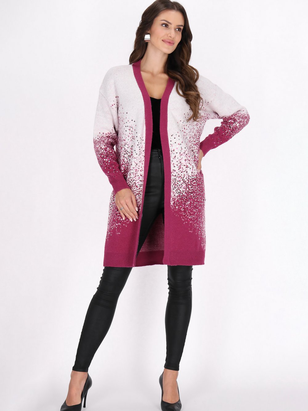 Faina Strickjacke Damen Polyamid weiß, XL/XXL