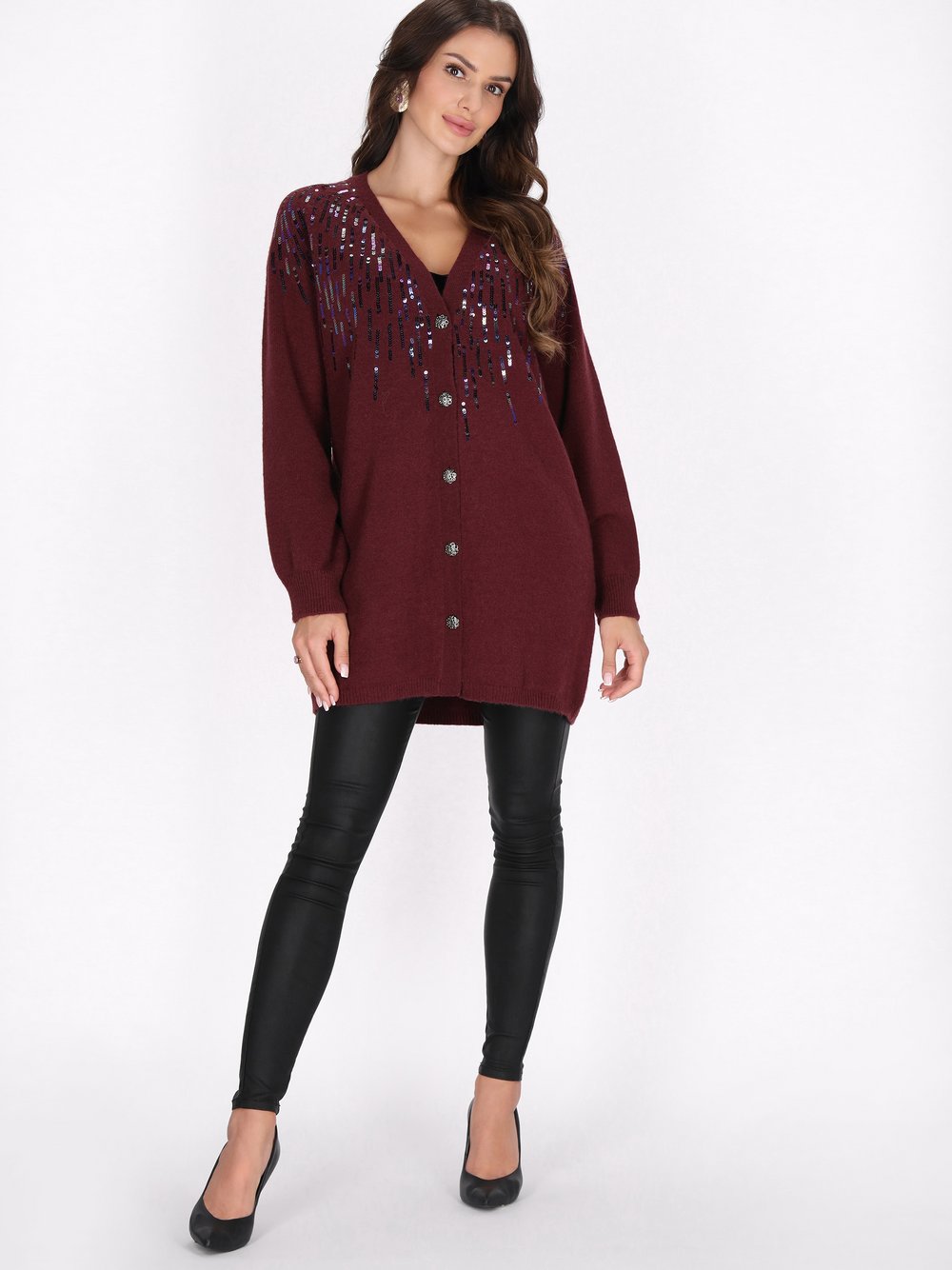 Faina Strickjacke Damen Polyamid lila, XS/S