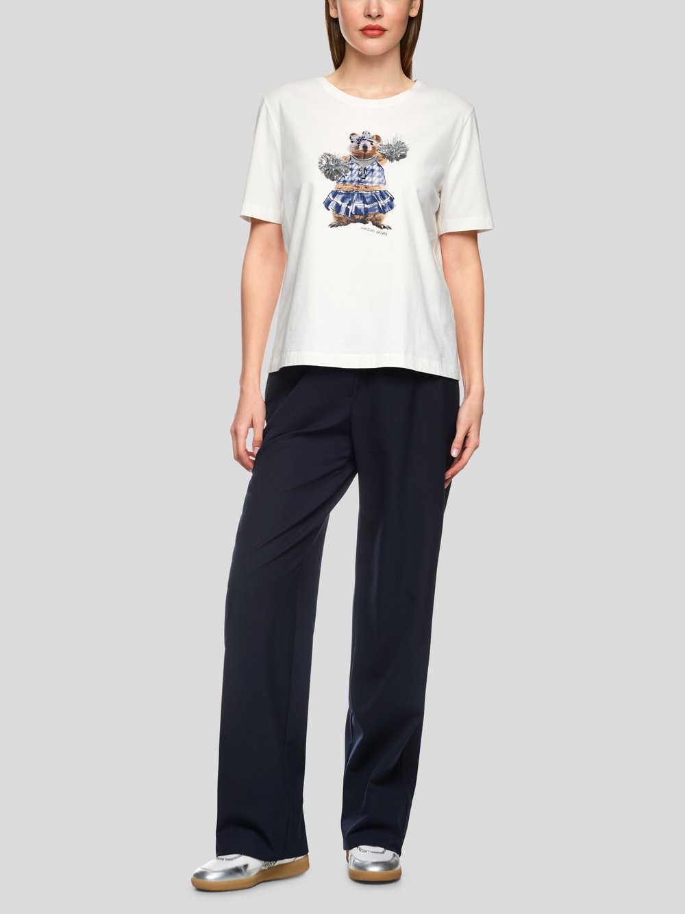 Thumbnail - Marc Cain T-Shirt Damen Baumwolle weiß bedruckt, 40