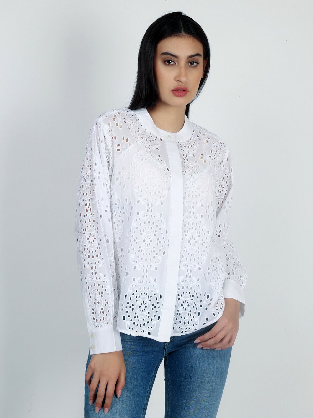Thumbnail - Vicci Germany Bluse Damen Baumwolle weiß, 44