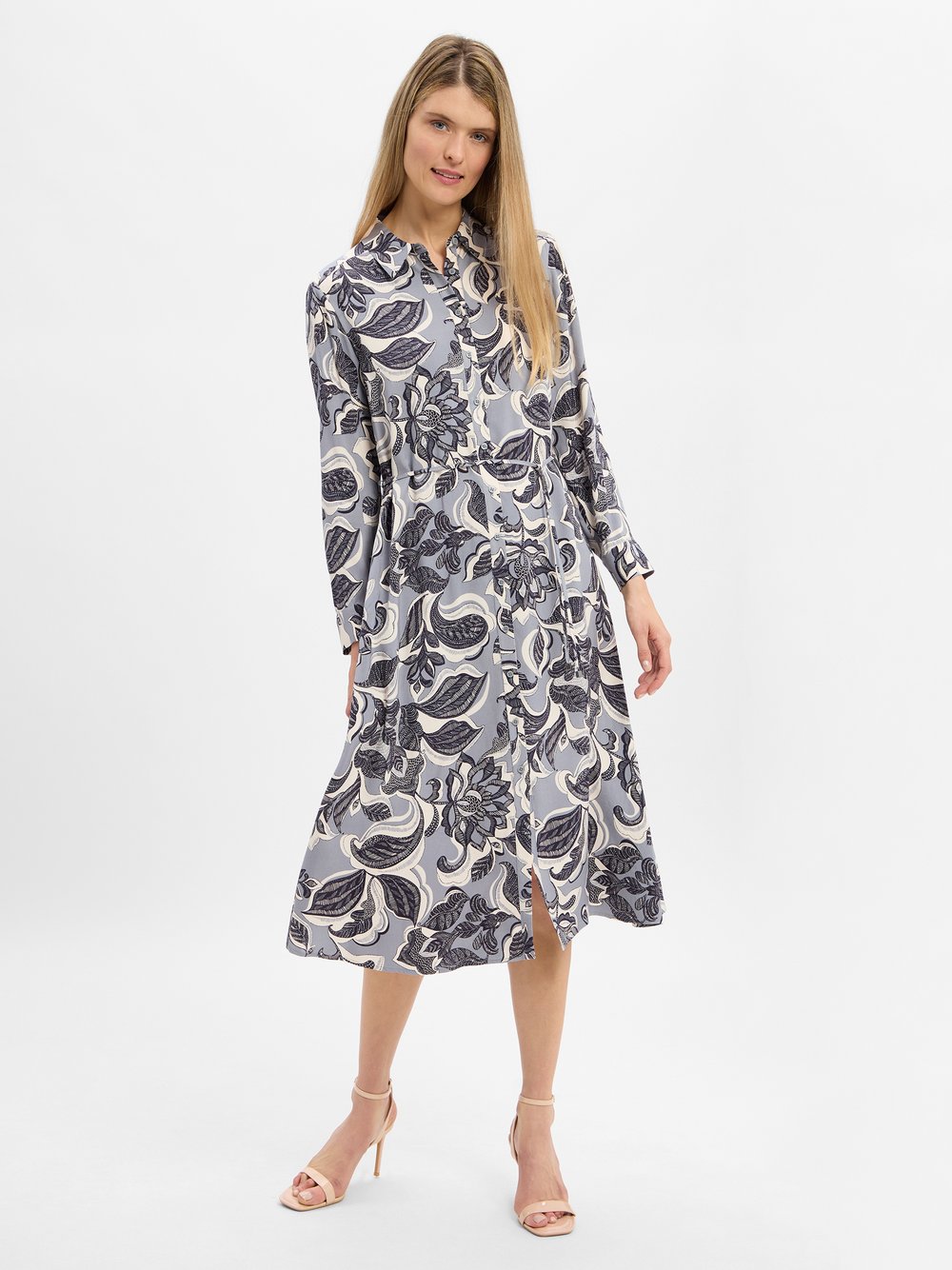 comma Midikleid Damen Viskose mehrfarbig gemustert, 46