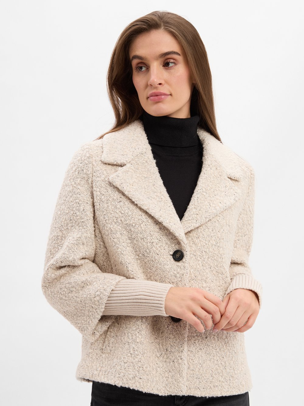 comma Jacke Damen Boucle beige meliert, 38