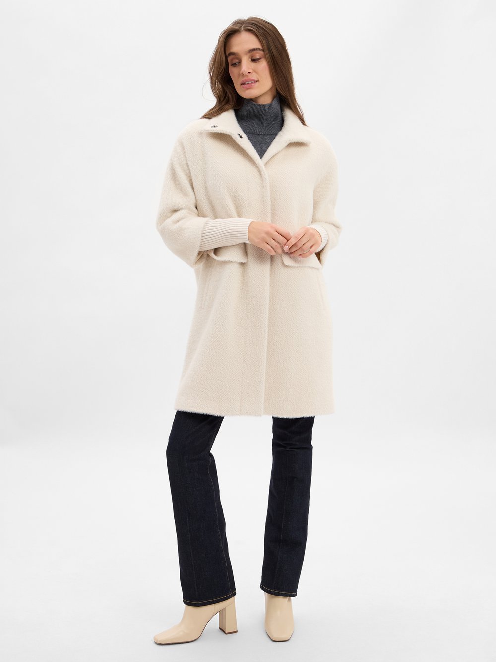 Thumbnail - comma Mantel Damen Polyamid beige meliert, 36