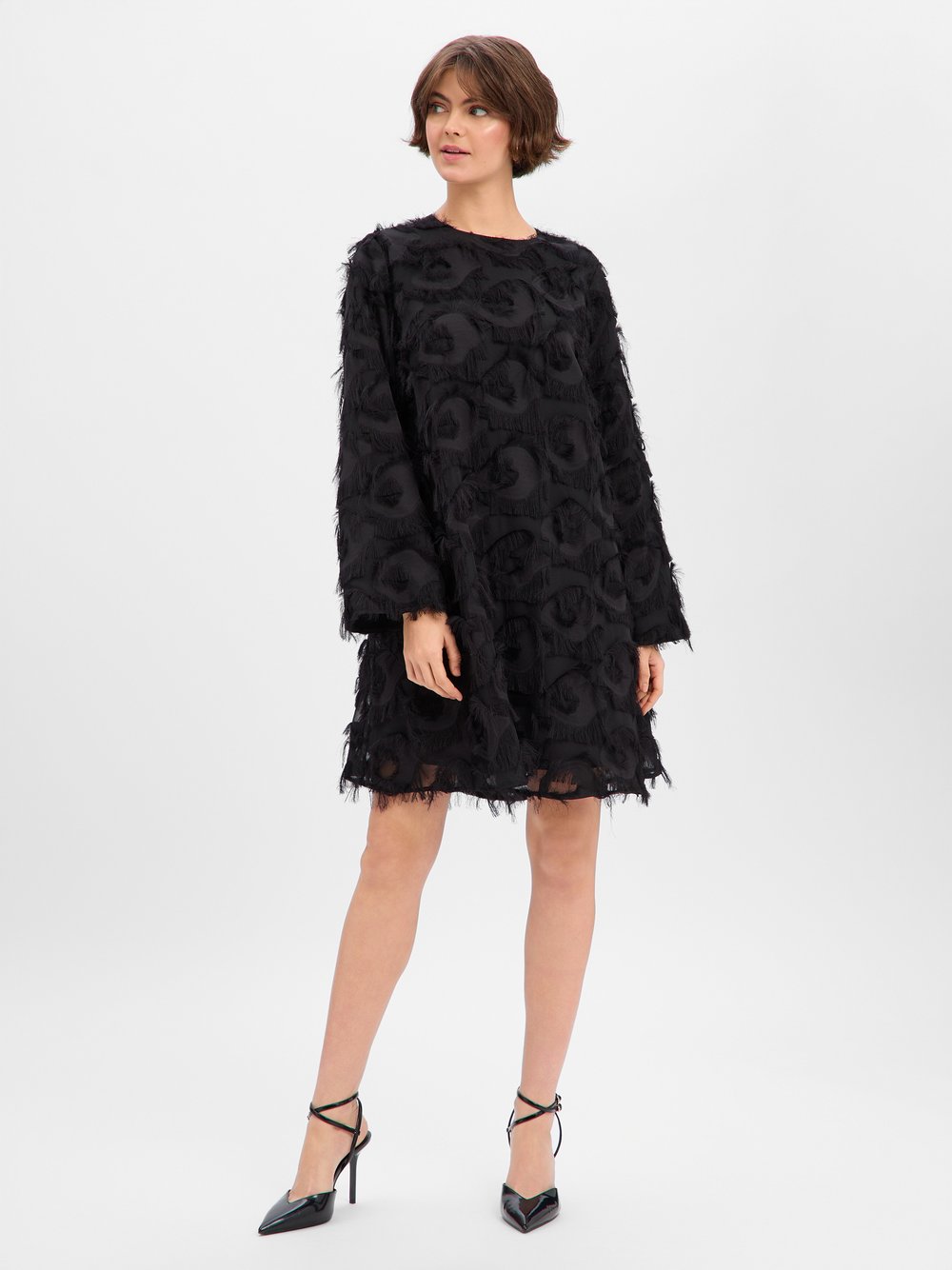 Y.A.S Kleid Damen schwarz strukturiert, 40