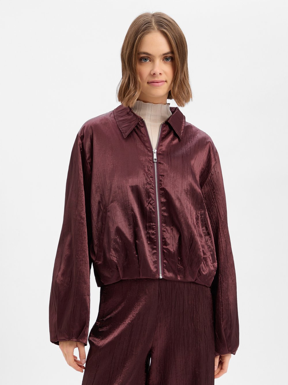 Y.A.S Blazerjacke Damen rot strukturiert, 42