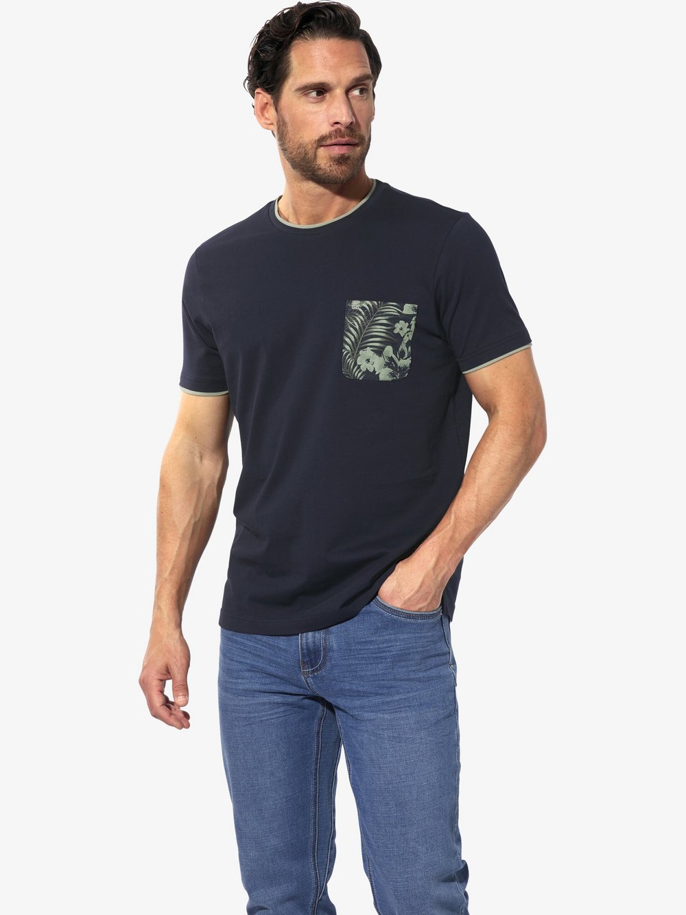 Thumbnail - BABISTA Doppelpack T-Shirt Herren Baumwolle grün gemustert, XXL