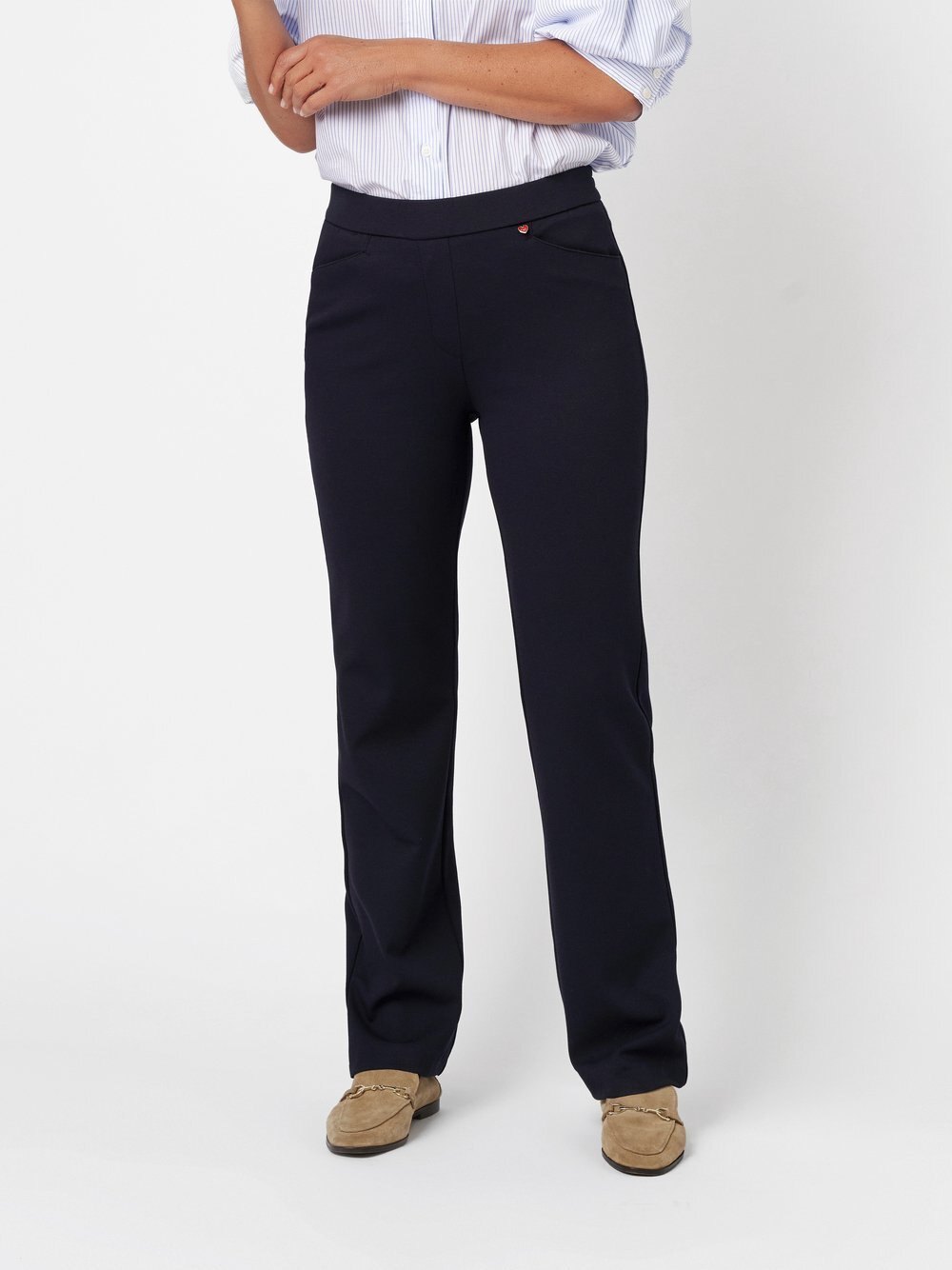 Thumbnail - Relaxed Hose Damen Viskose blau gemustert, 38