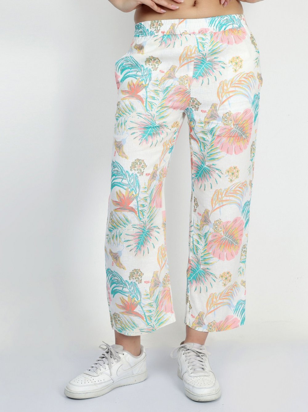 Thumbnail - Vicci Germany Hose Damen Leinen mehrfarbig gemustert, 42