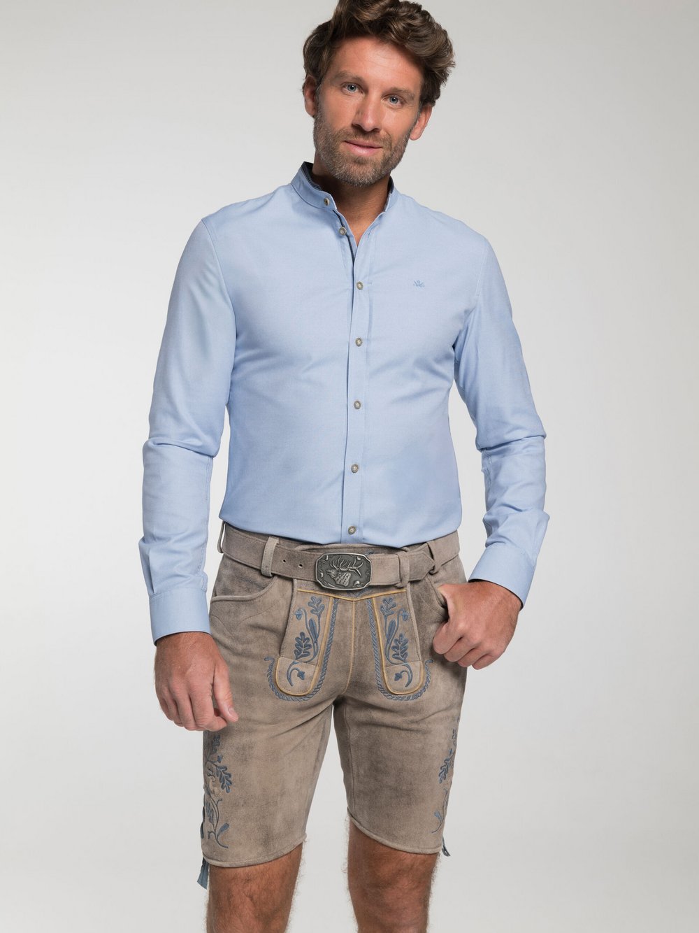 Thumbnail - Spieth & Wenksy Trachtenhemd Herren Regular Fit blau, 43-44